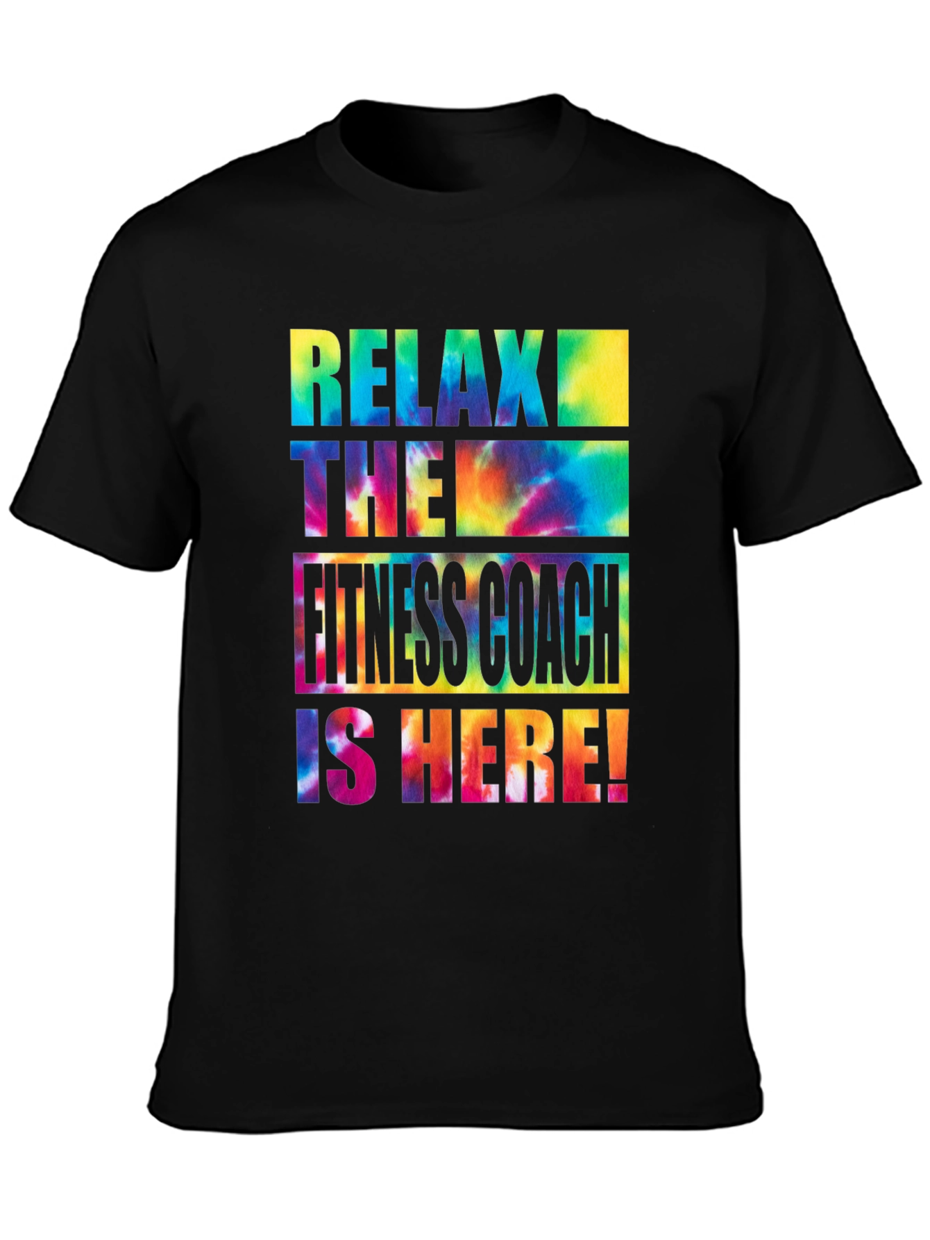 Relax Fitness Coach Tie Dye Graphic Tee