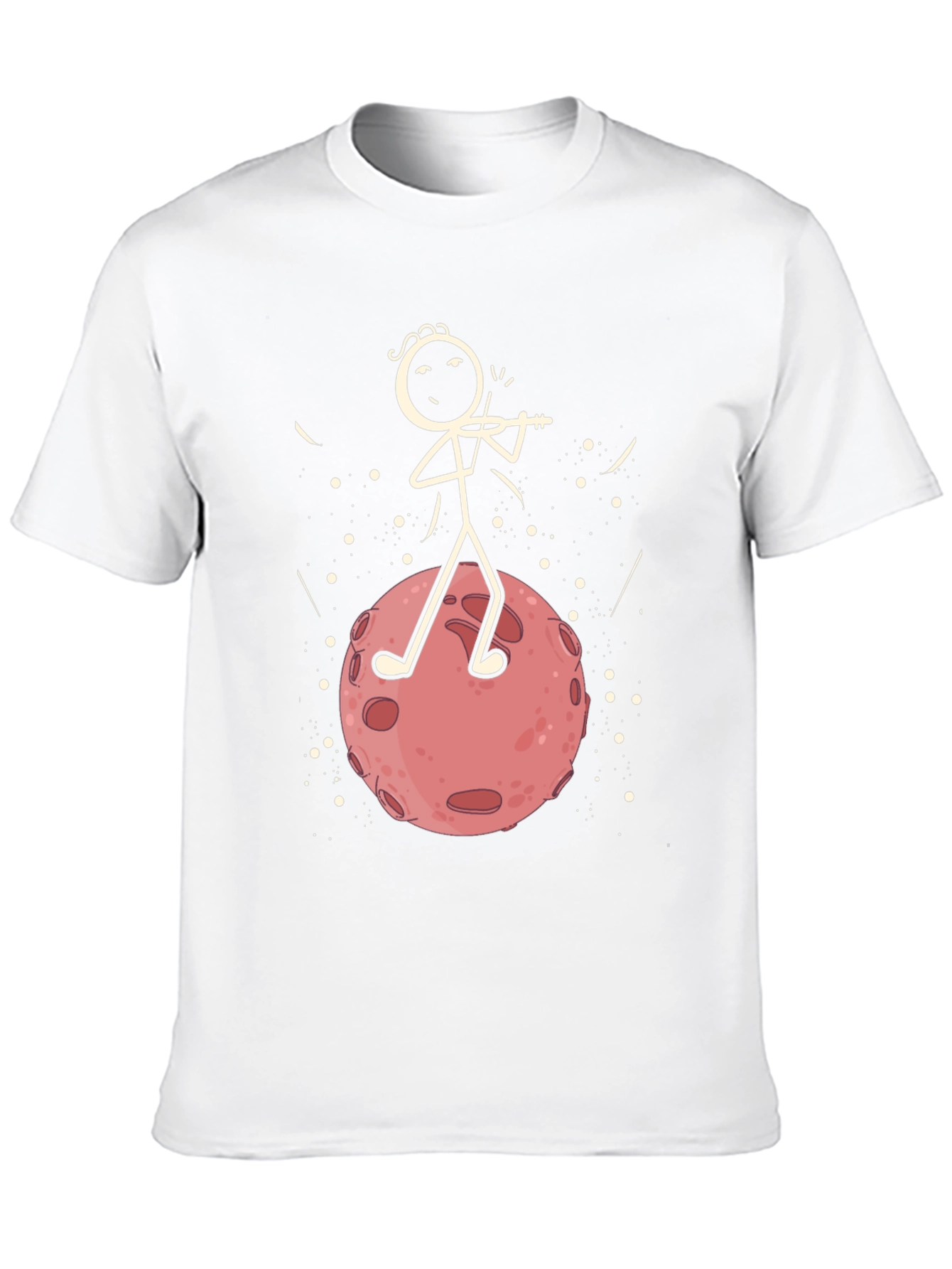 Moon Violinist Graphic T-Shirt - Black Cotton Tee