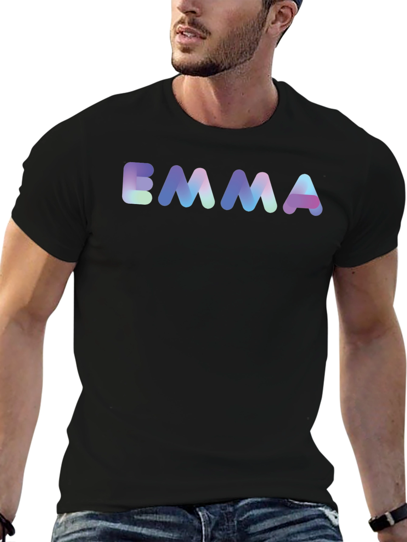 Emma T-Shirt - Black Cotton Blend Tee