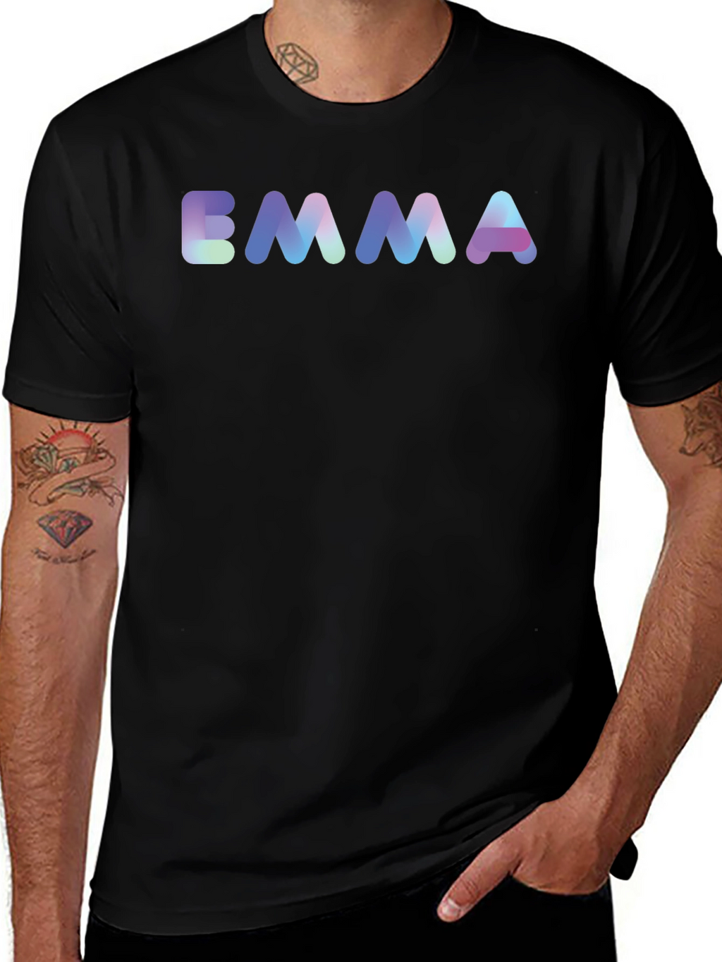 Emma T-Shirt - Black Cotton Blend Tee