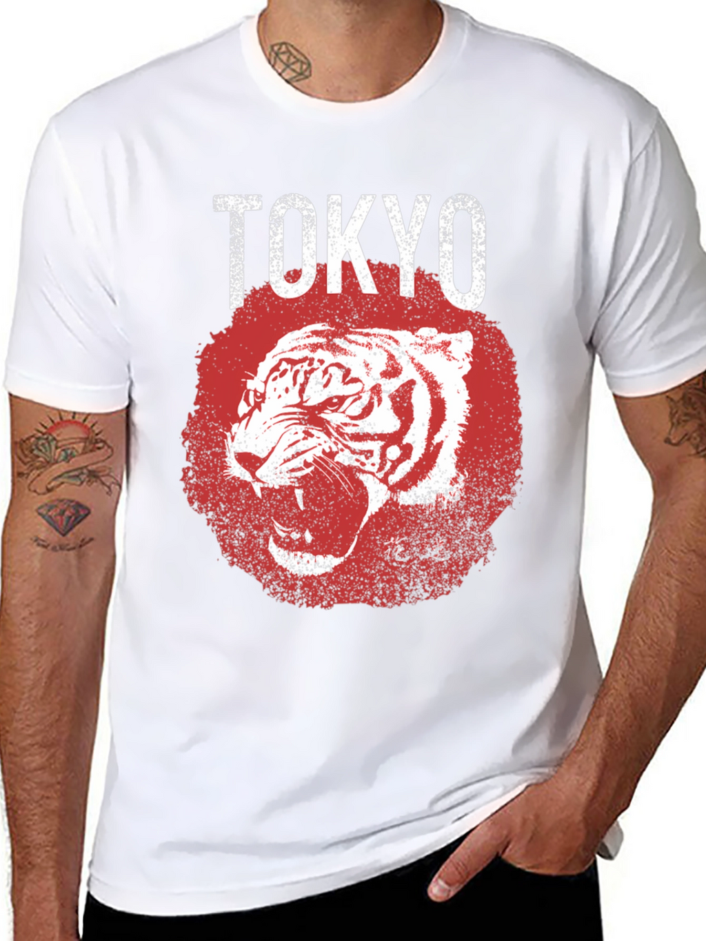 Tokyo Tiger Graphic Tee - Mens Black T-Shirt