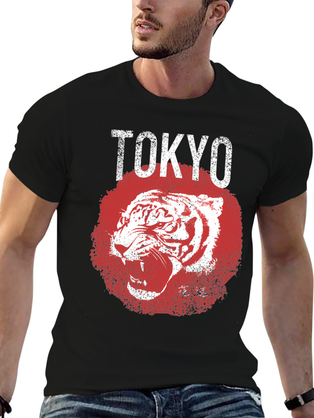 Tokyo Tiger Graphic Tee - Mens Black T-Shirt