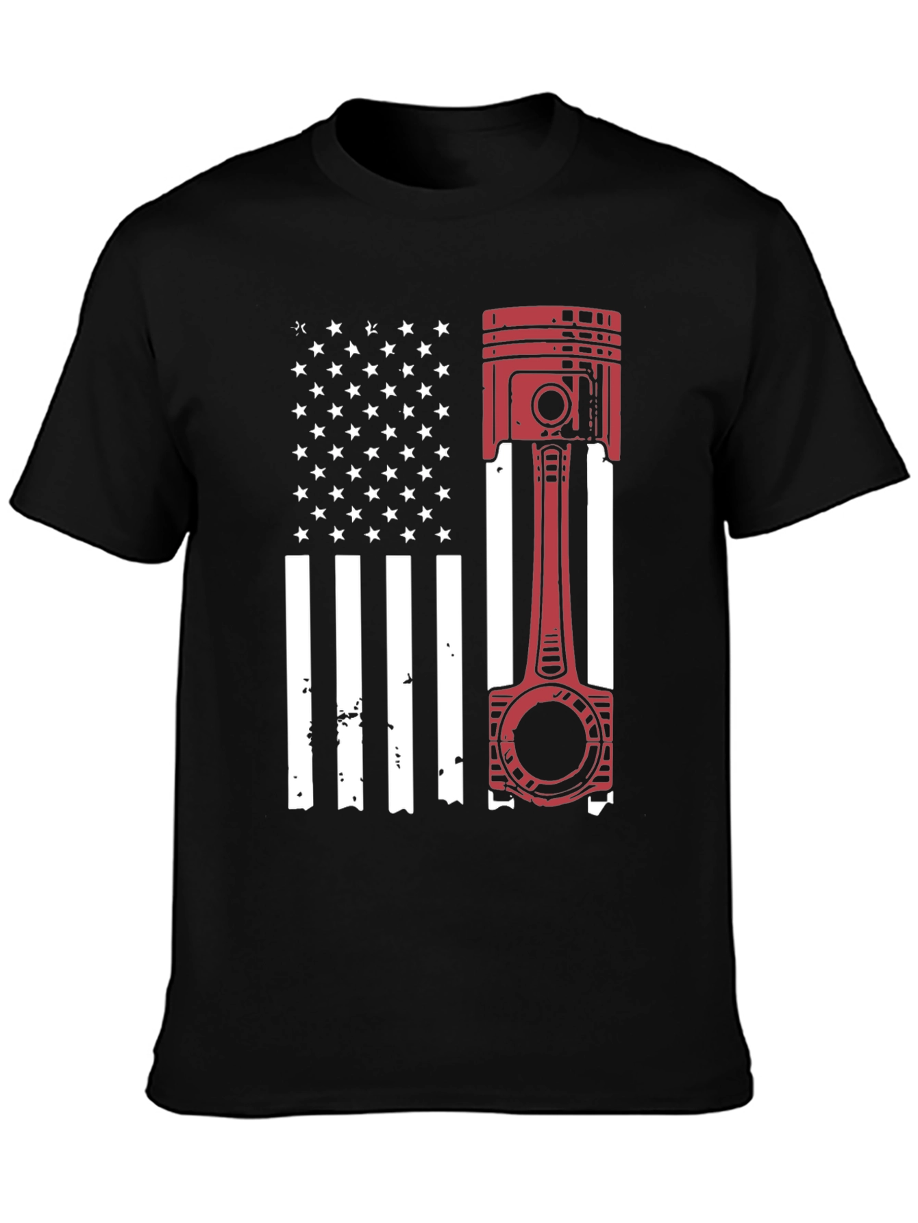American Flag Piston Graphic T-Shirt