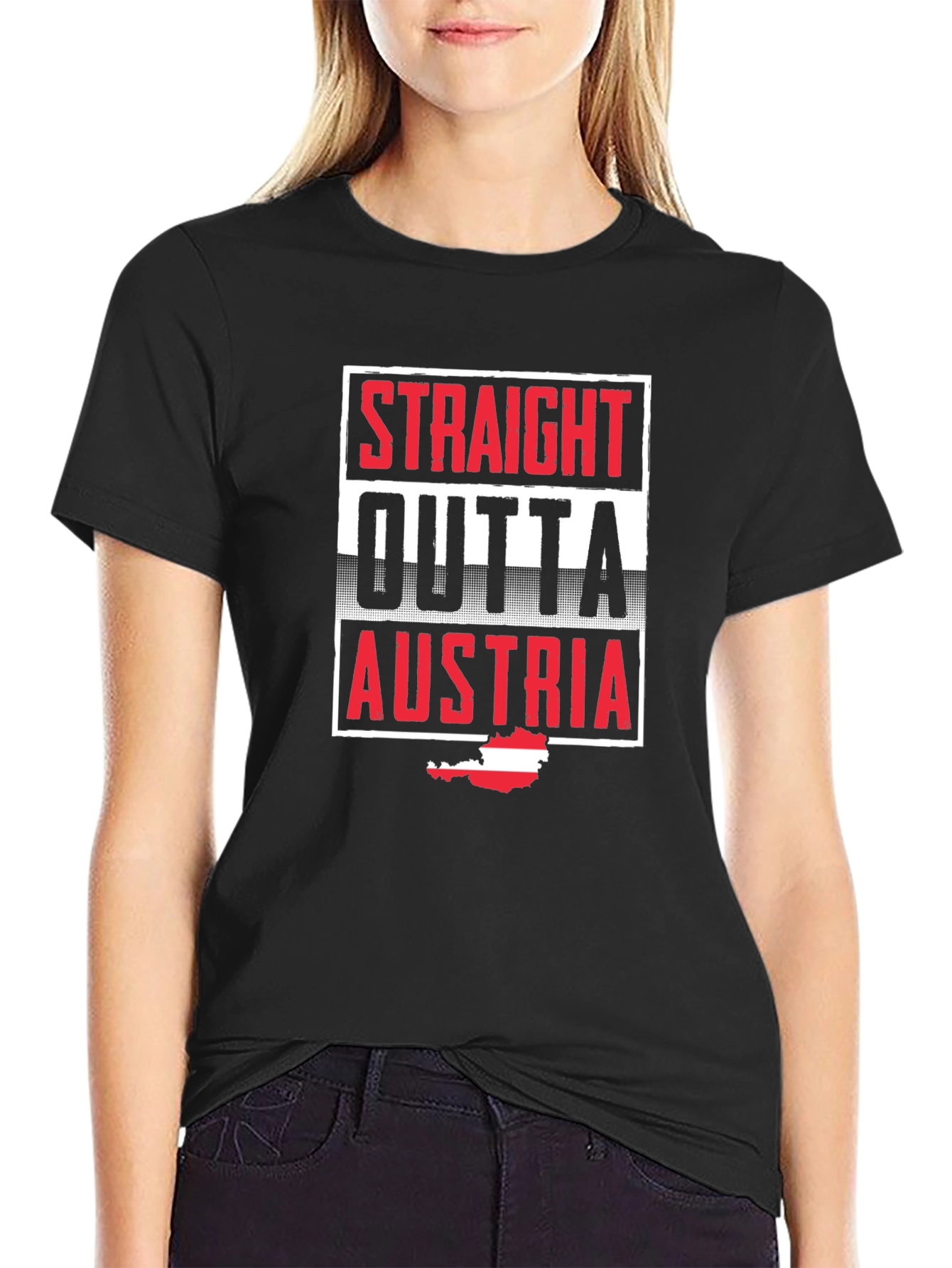 Straight Outta Austria T-Shirt | Black Novelty Tee