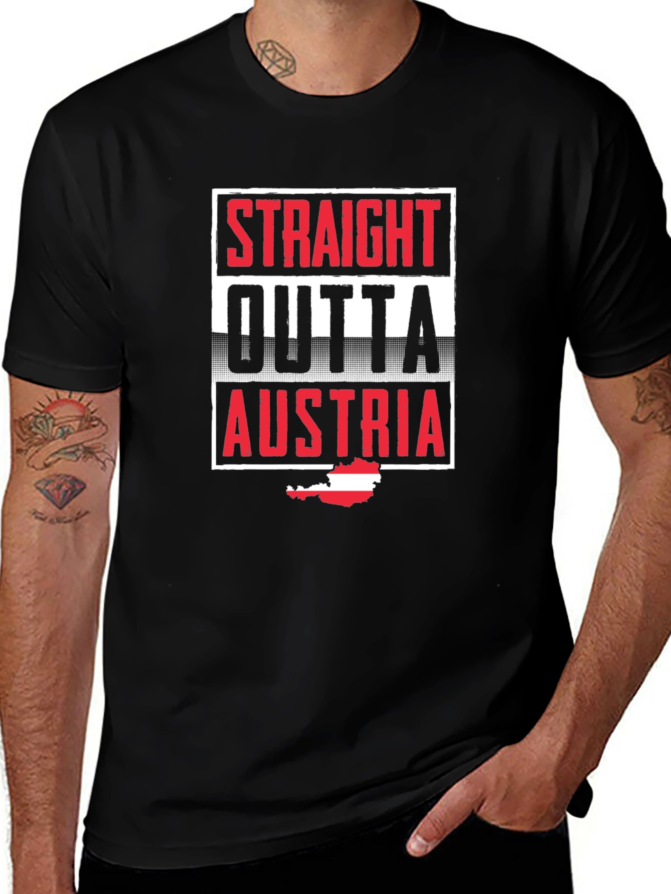 Straight Outta Austria T-Shirt | Black Novelty Tee