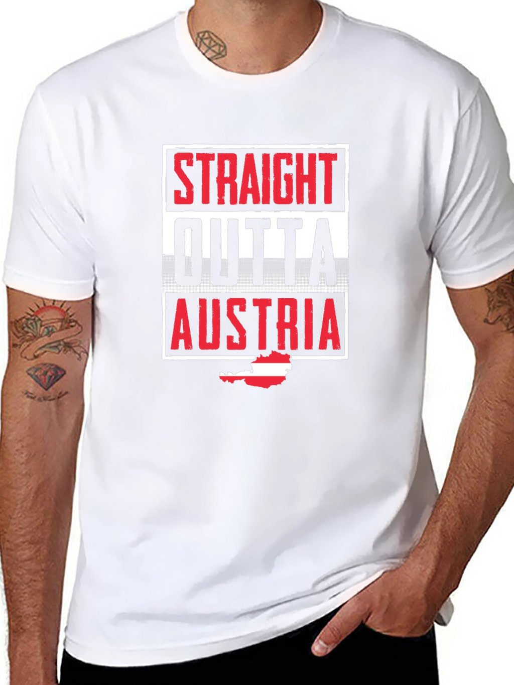Straight Outta Austria T-Shirt | Black Novelty Tee