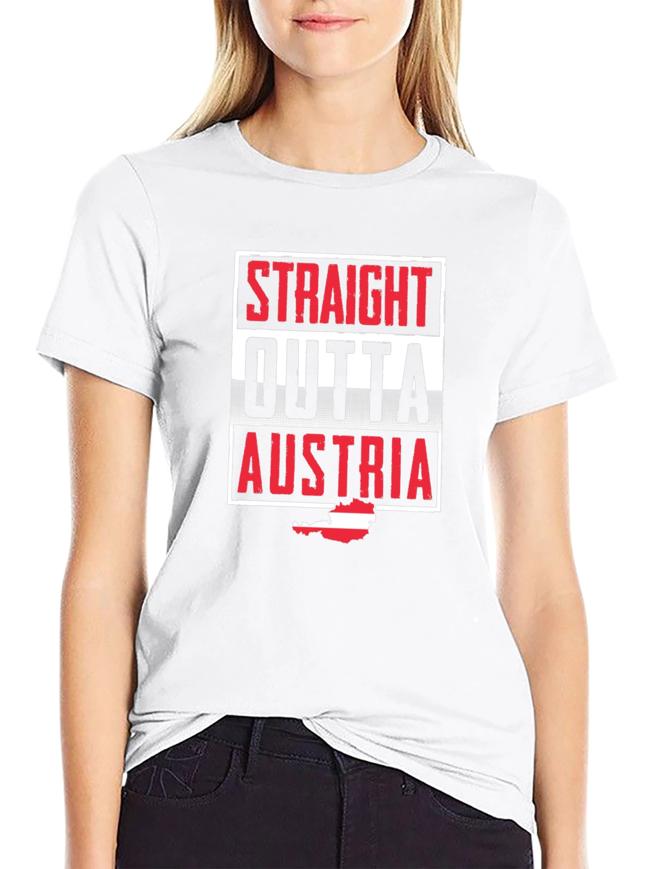 Straight Outta Austria T-Shirt | Black Novelty Tee