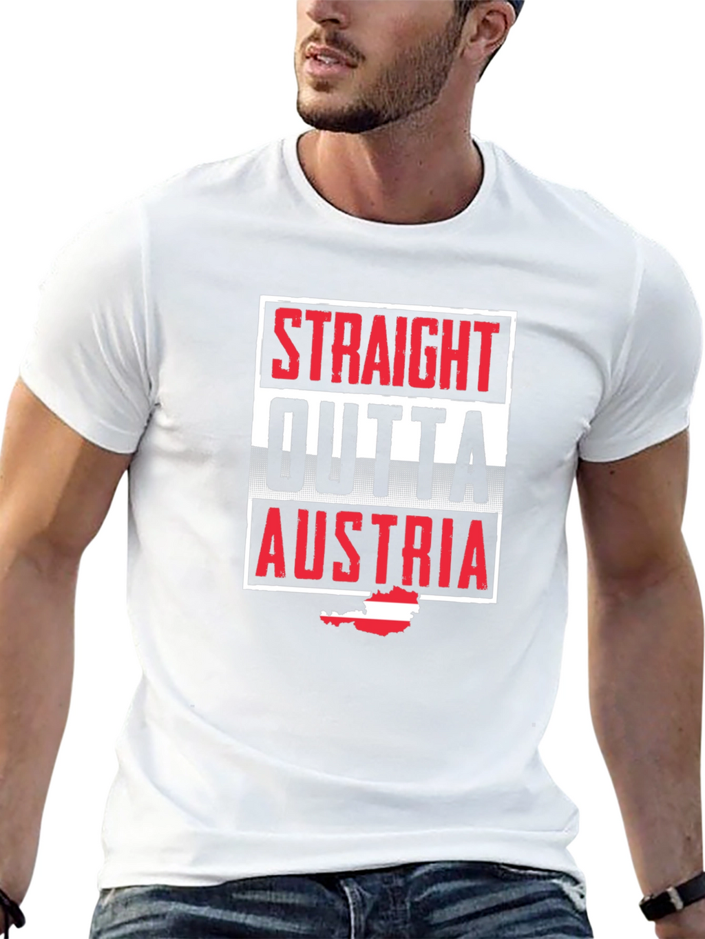 Straight Outta Austria T-Shirt | Black Novelty Tee