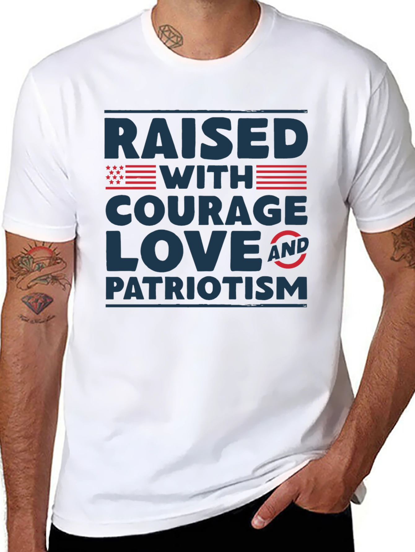 Raised With Courage Love Patriotism T-Shirt