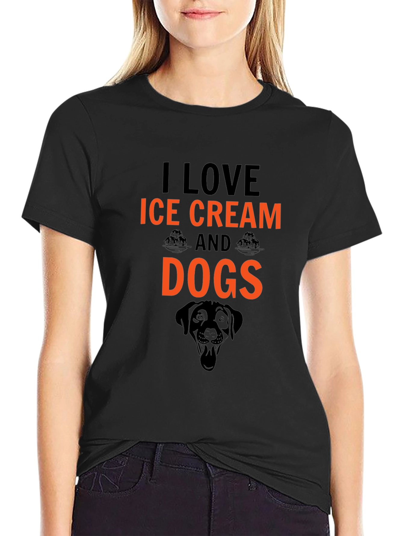 I Love Ice Cream and Dogs T-Shirt