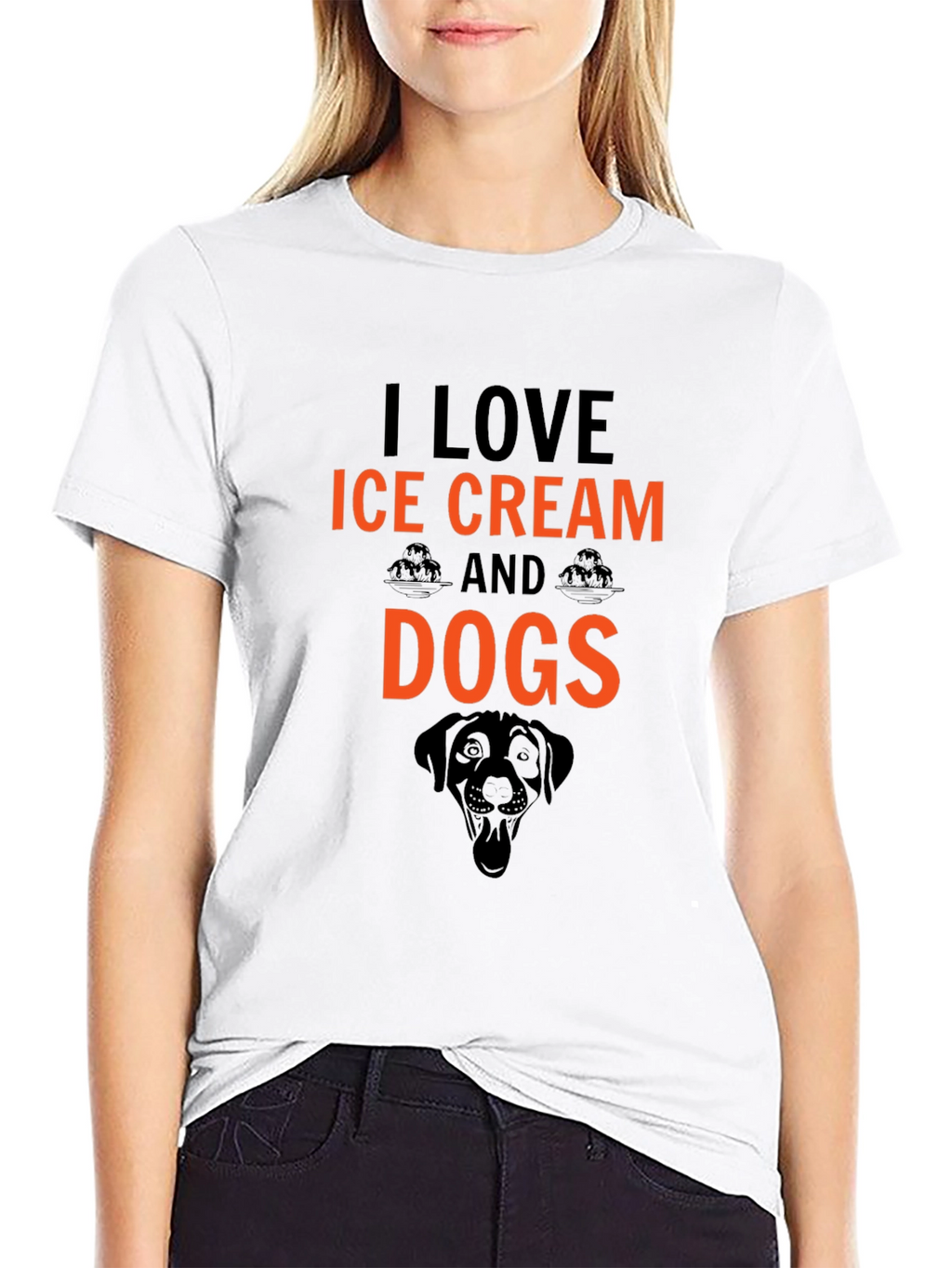 I Love Ice Cream and Dogs T-Shirt