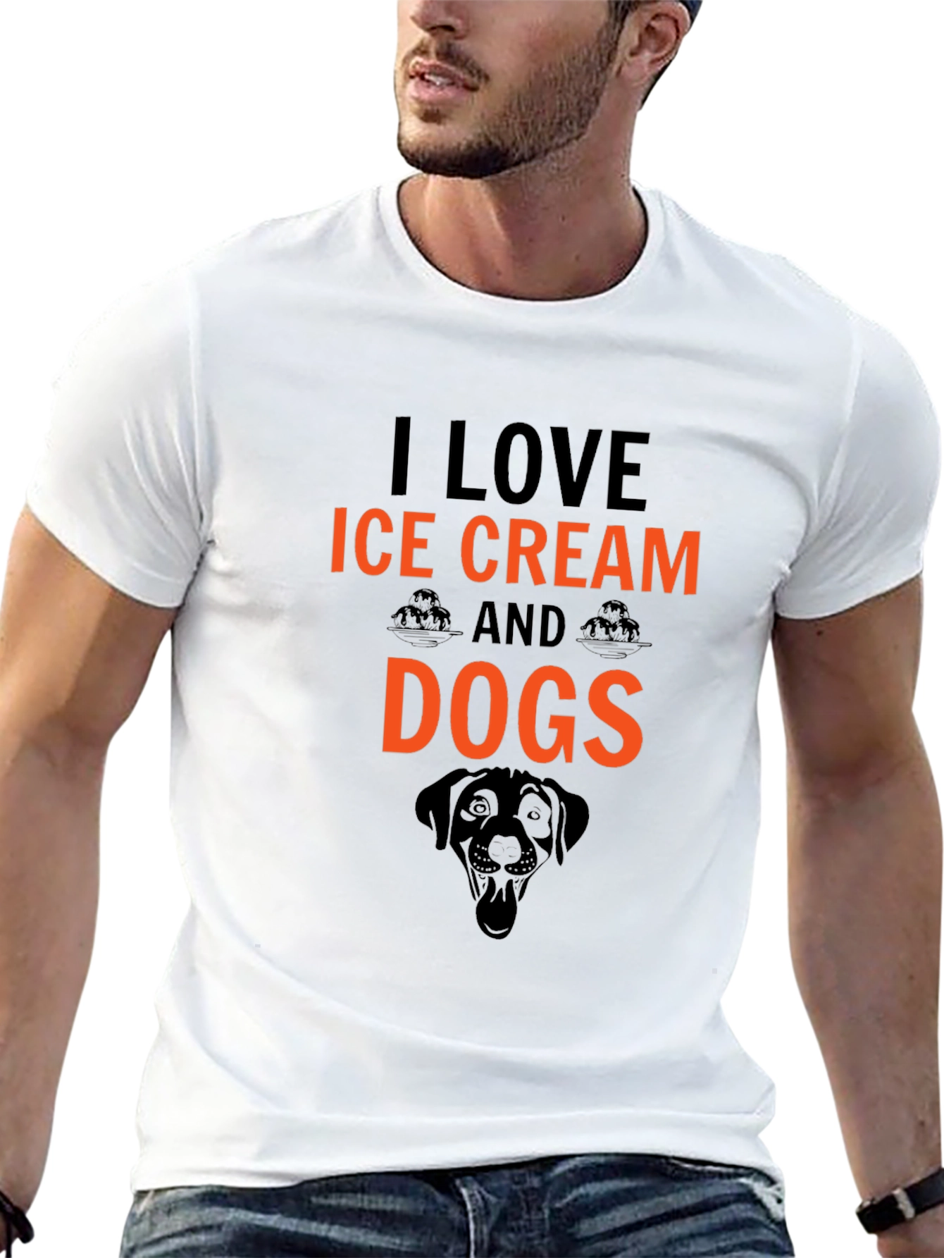 I Love Ice Cream and Dogs T-Shirt