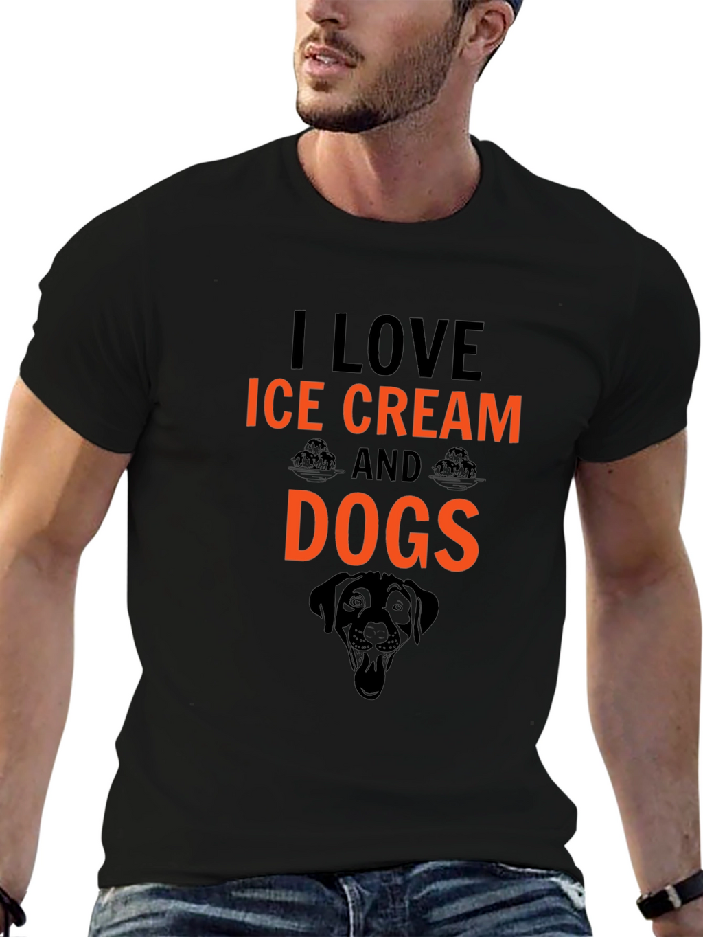 I Love Ice Cream and Dogs T-Shirt