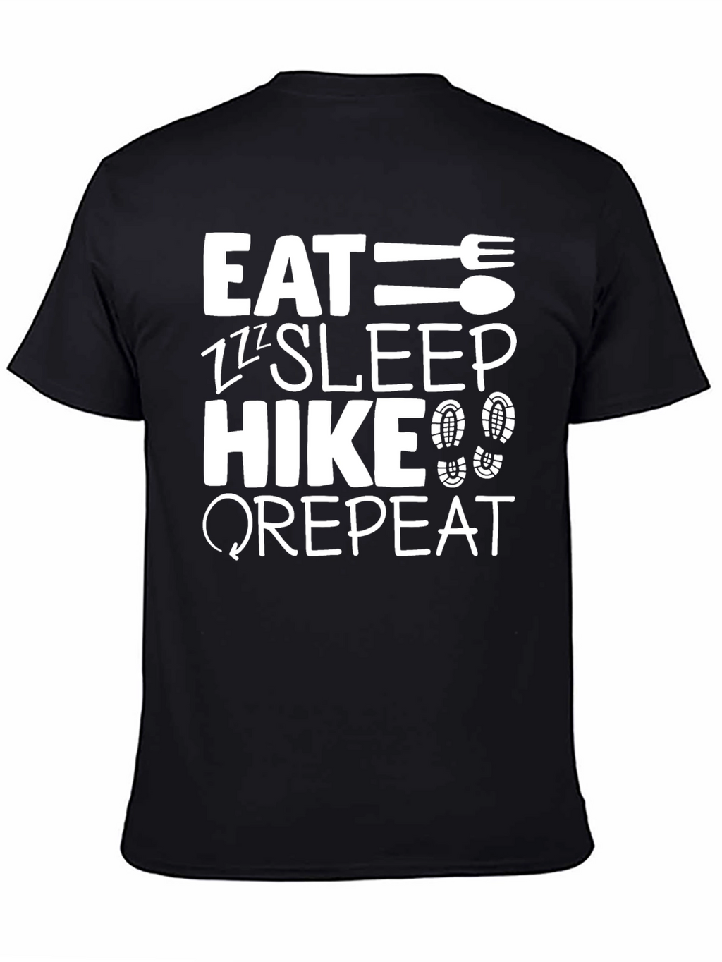 Eat Sleep Hike Repeat Black Graphic T-Shirt