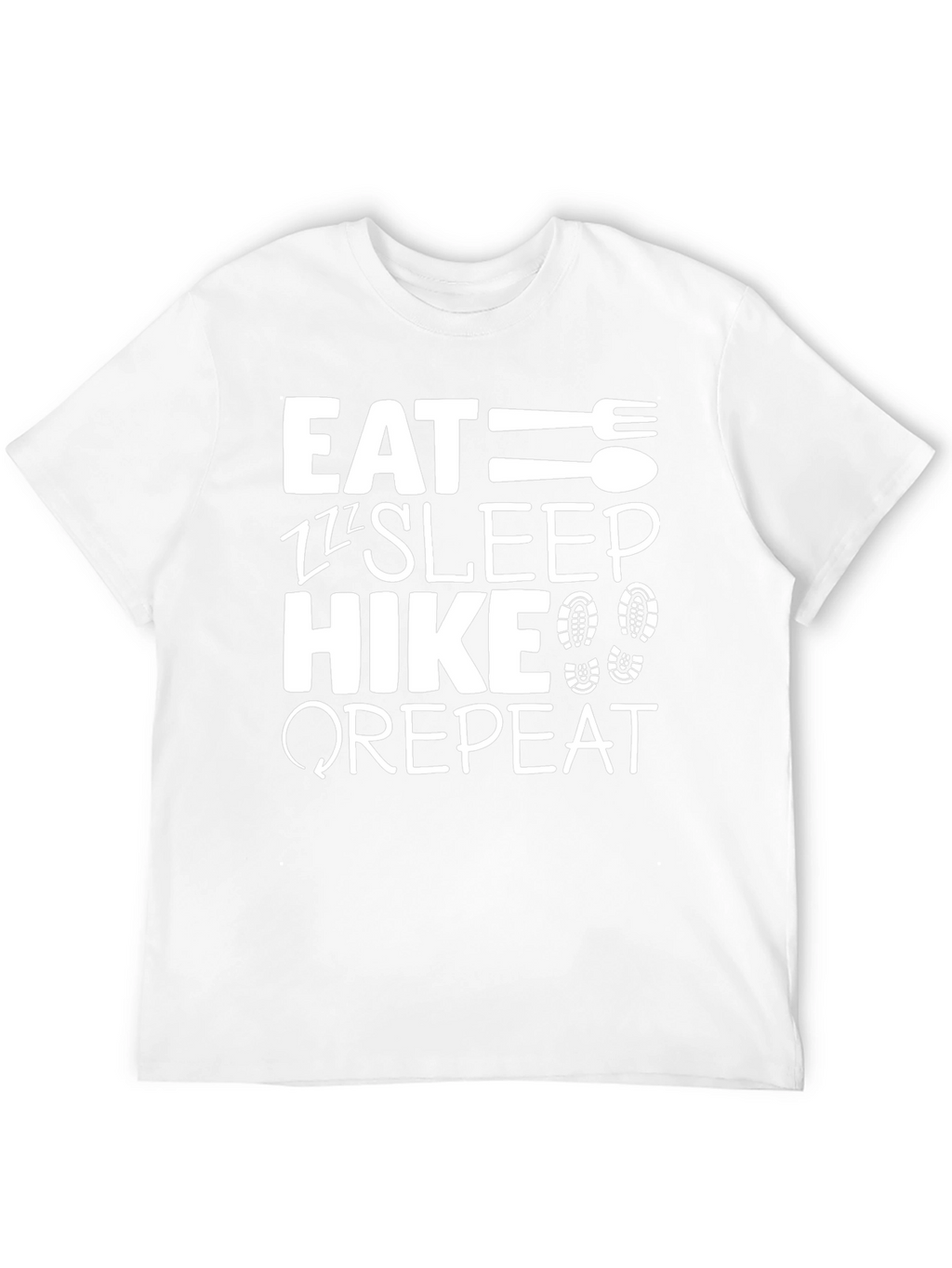 Eat Sleep Hike Repeat Black Graphic T-Shirt