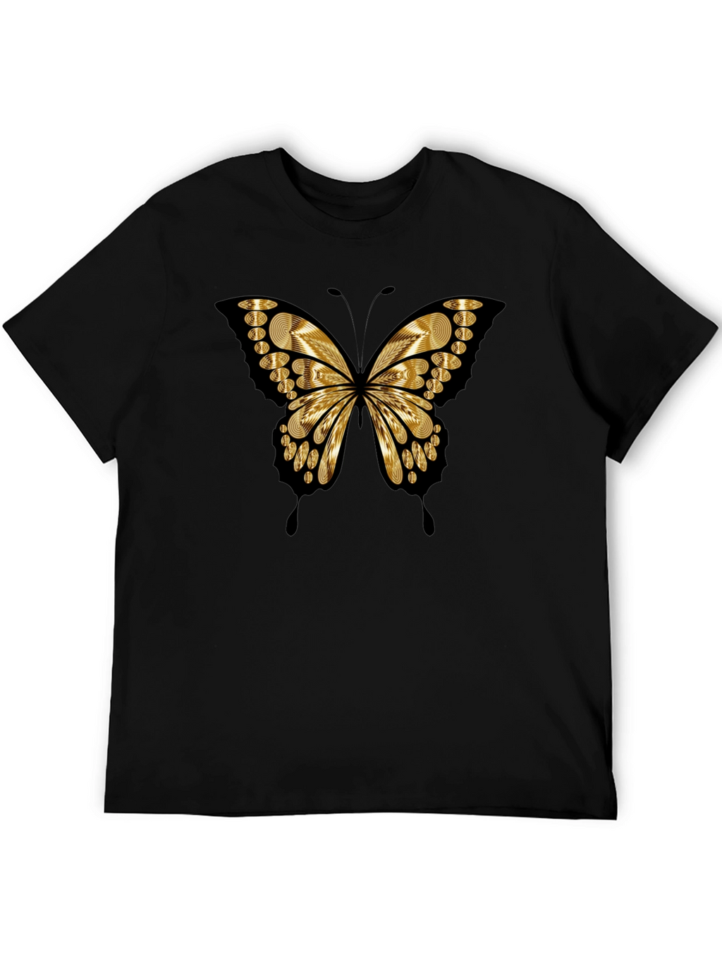 Butterfly Print Black Casual Tee