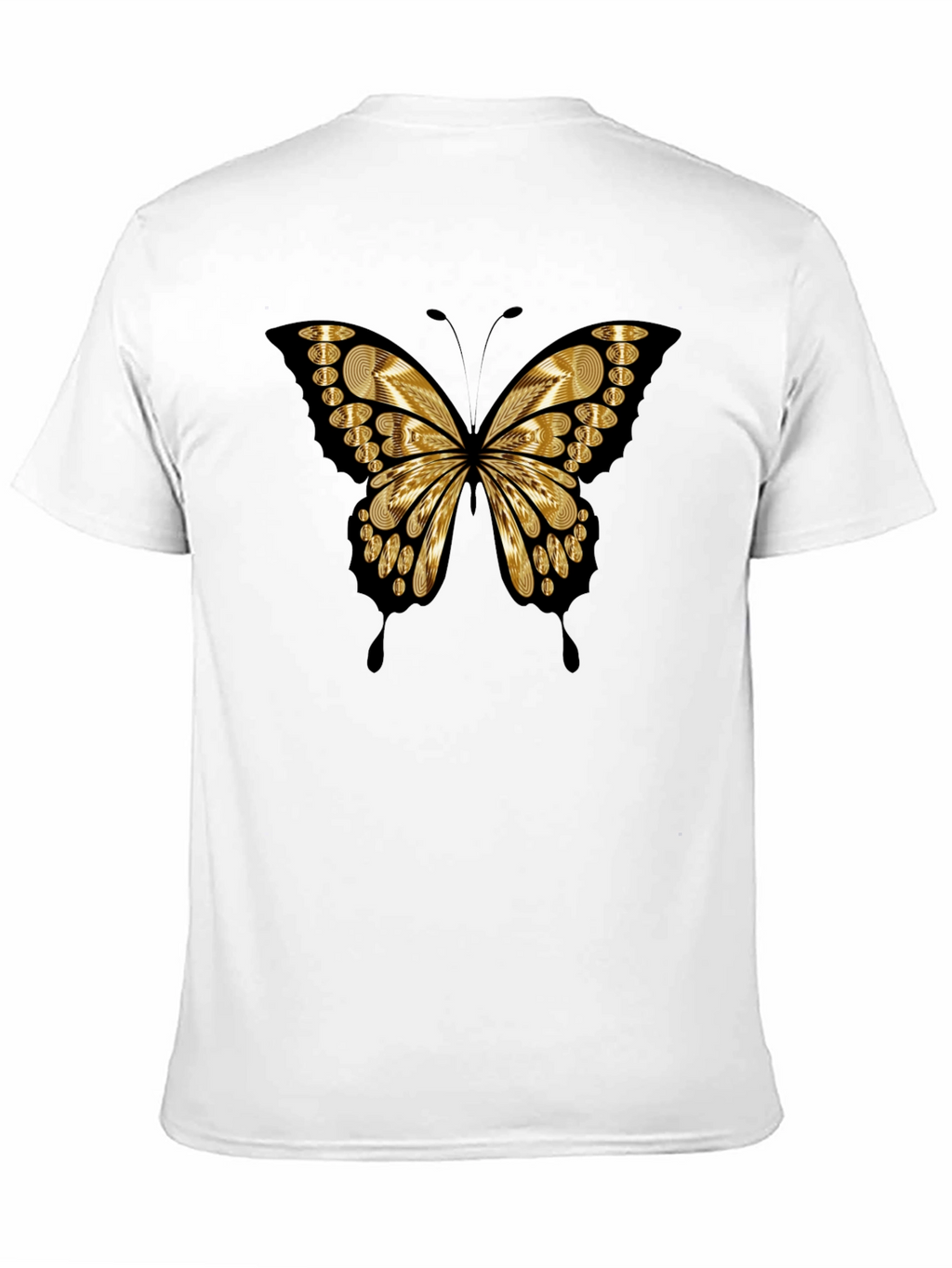 Butterfly Print Black Casual Tee