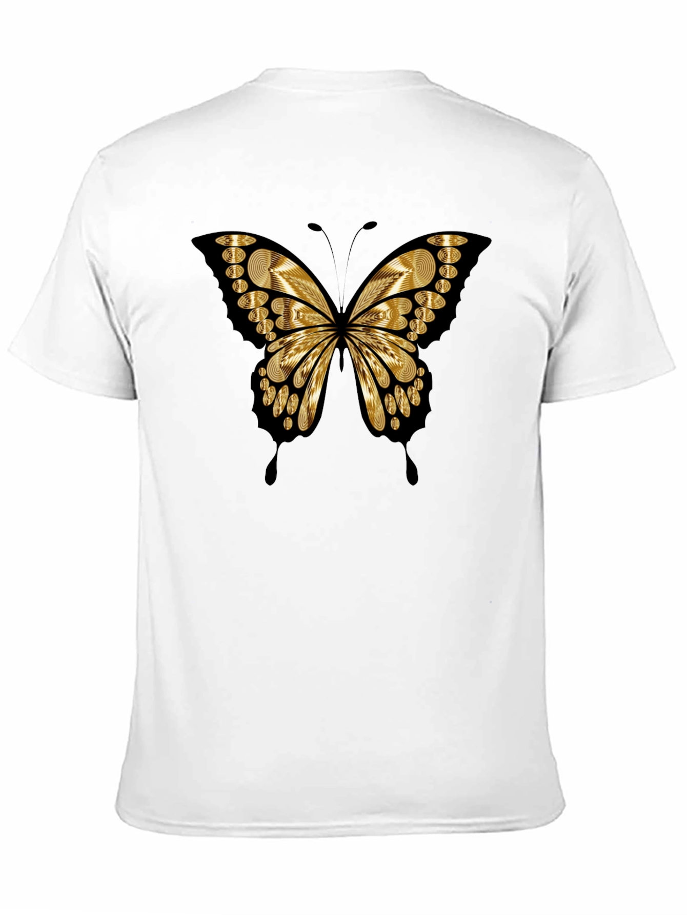Butterfly Print Black Casual Tee