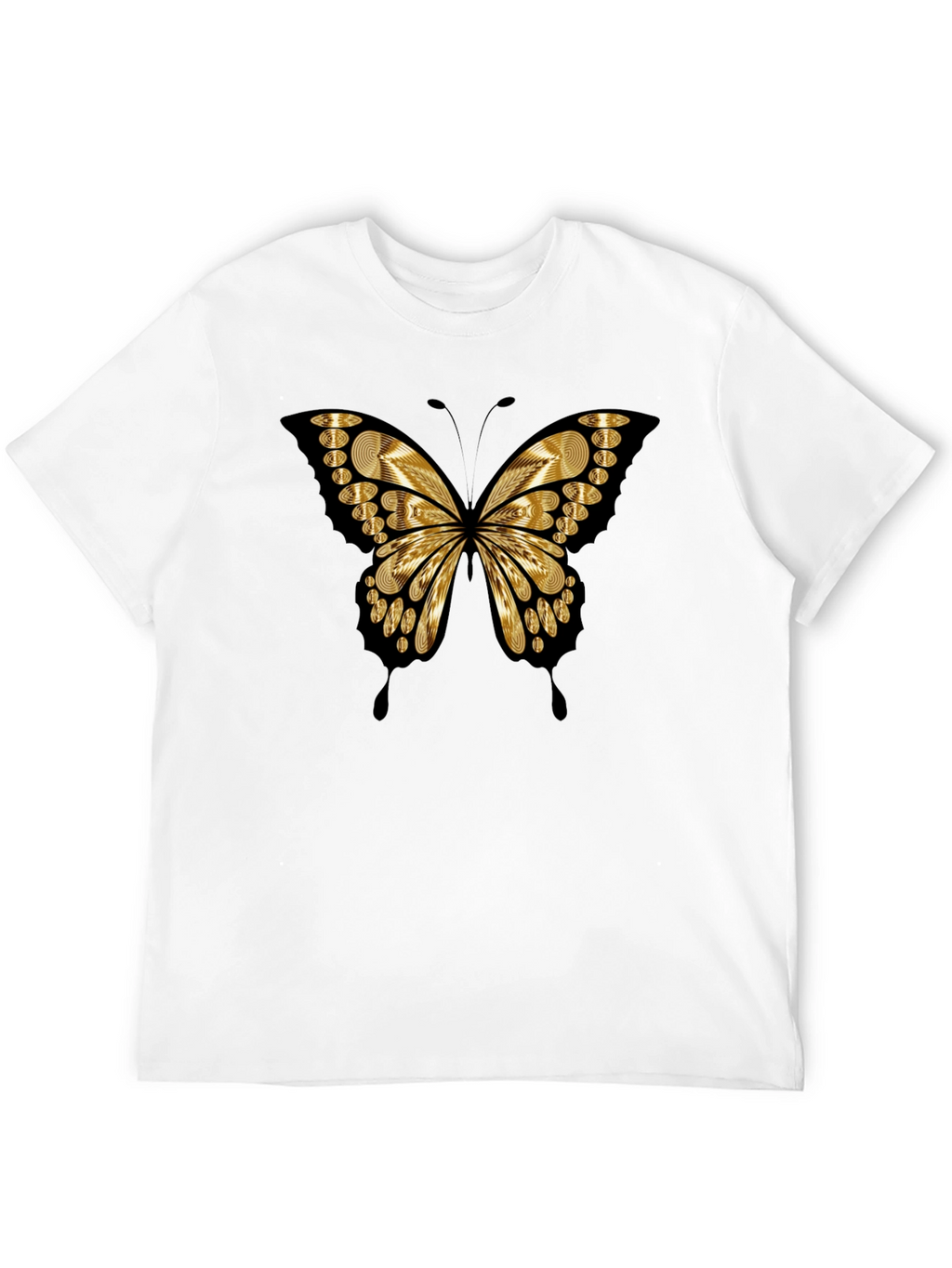 Butterfly Print Black Casual Tee