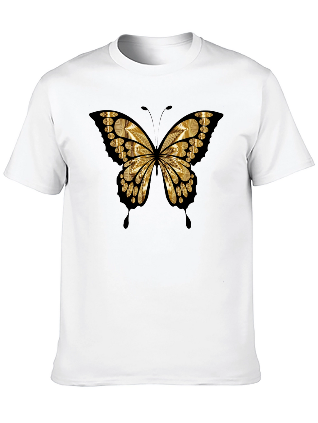 Butterfly Print Black Casual Tee