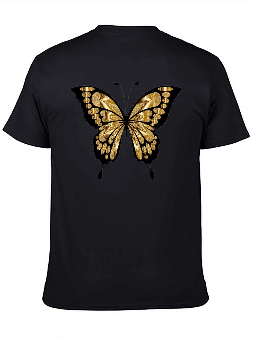 Butterfly Print Black Casual Tee