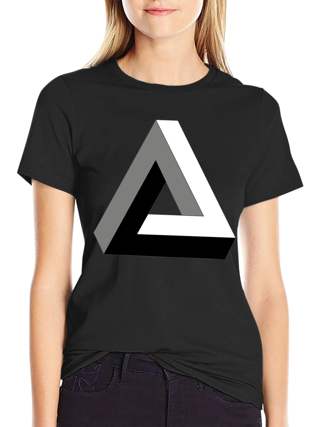 Optical Illusion Triangle Graphic T-Shirt