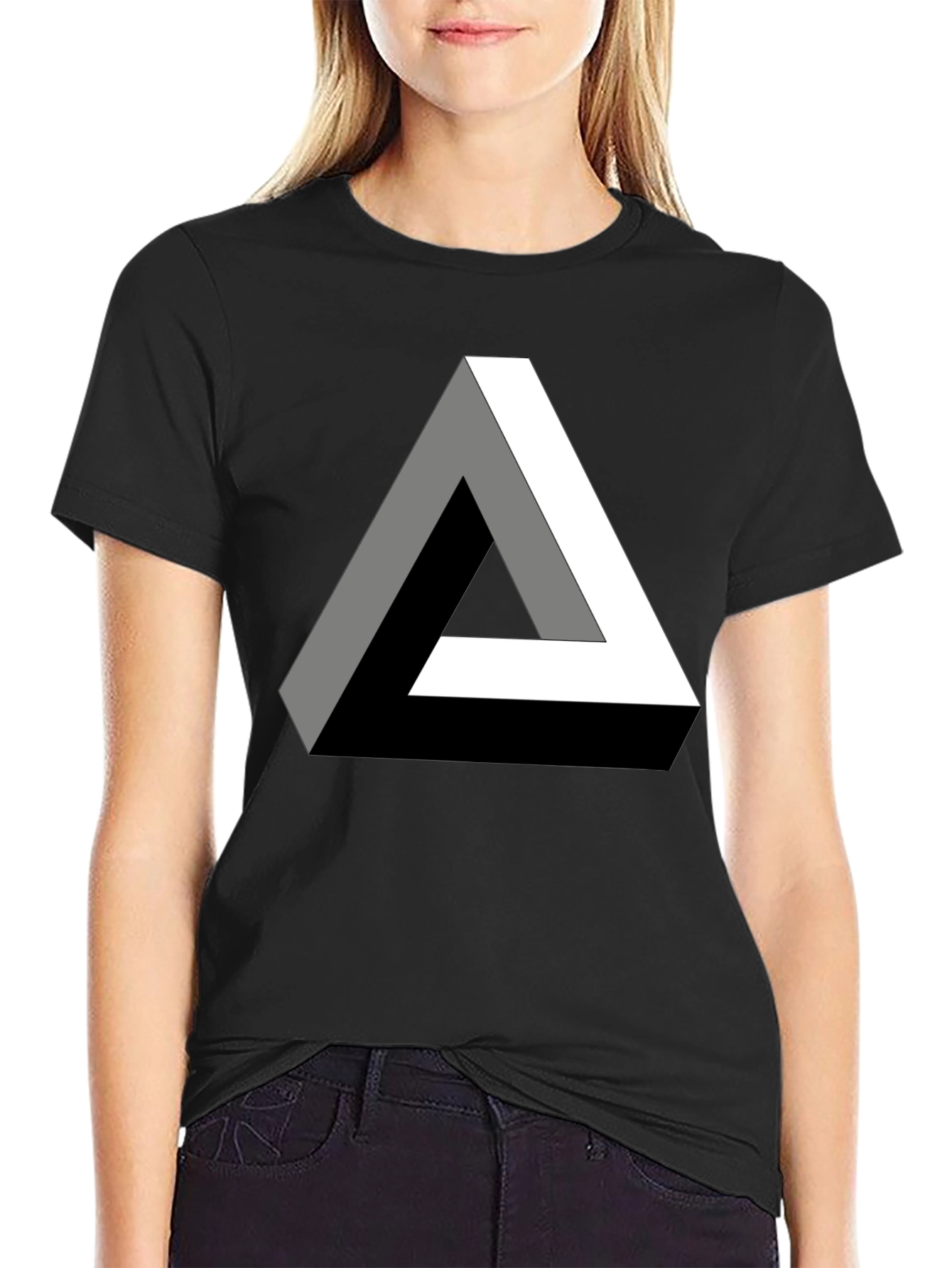 Optical Illusion Triangle Graphic T-Shirt