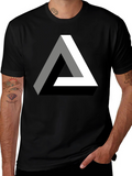 Optical Illusion Triangle Graphic T-Shirt