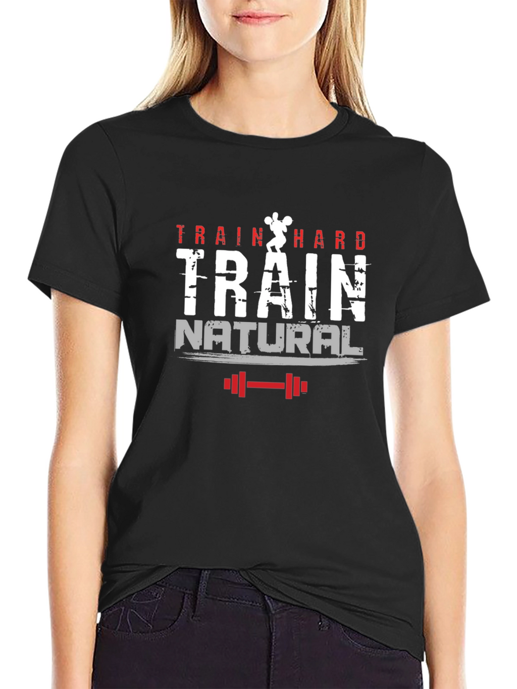Train Hard Natural Graphic Tee - Black Gym Shirt