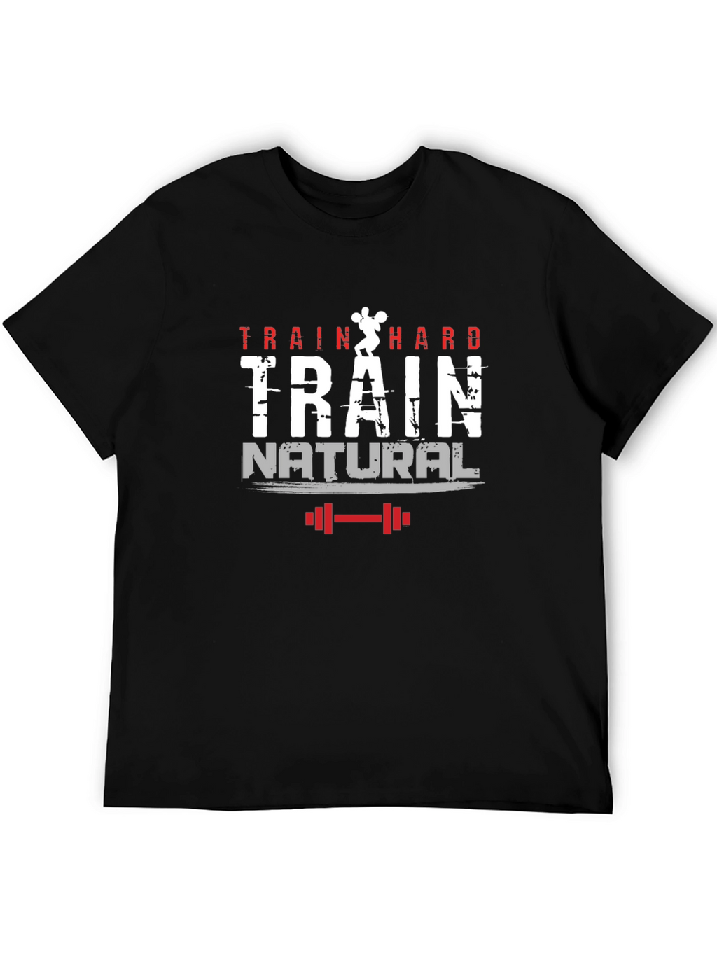 Train Hard Natural Graphic Tee - Black Gym Shirt