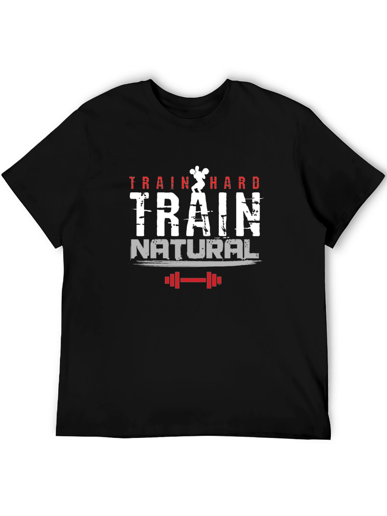 Train Hard Natural Graphic Tee - Black Gym Shirt