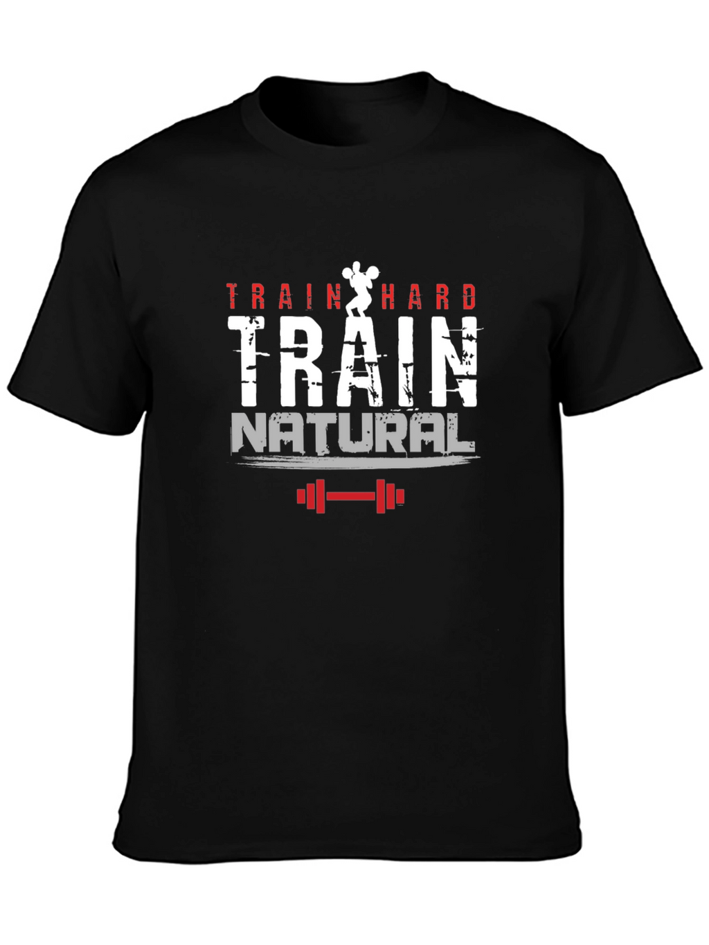 Train Hard Natural Graphic Tee - Black Gym Shirt