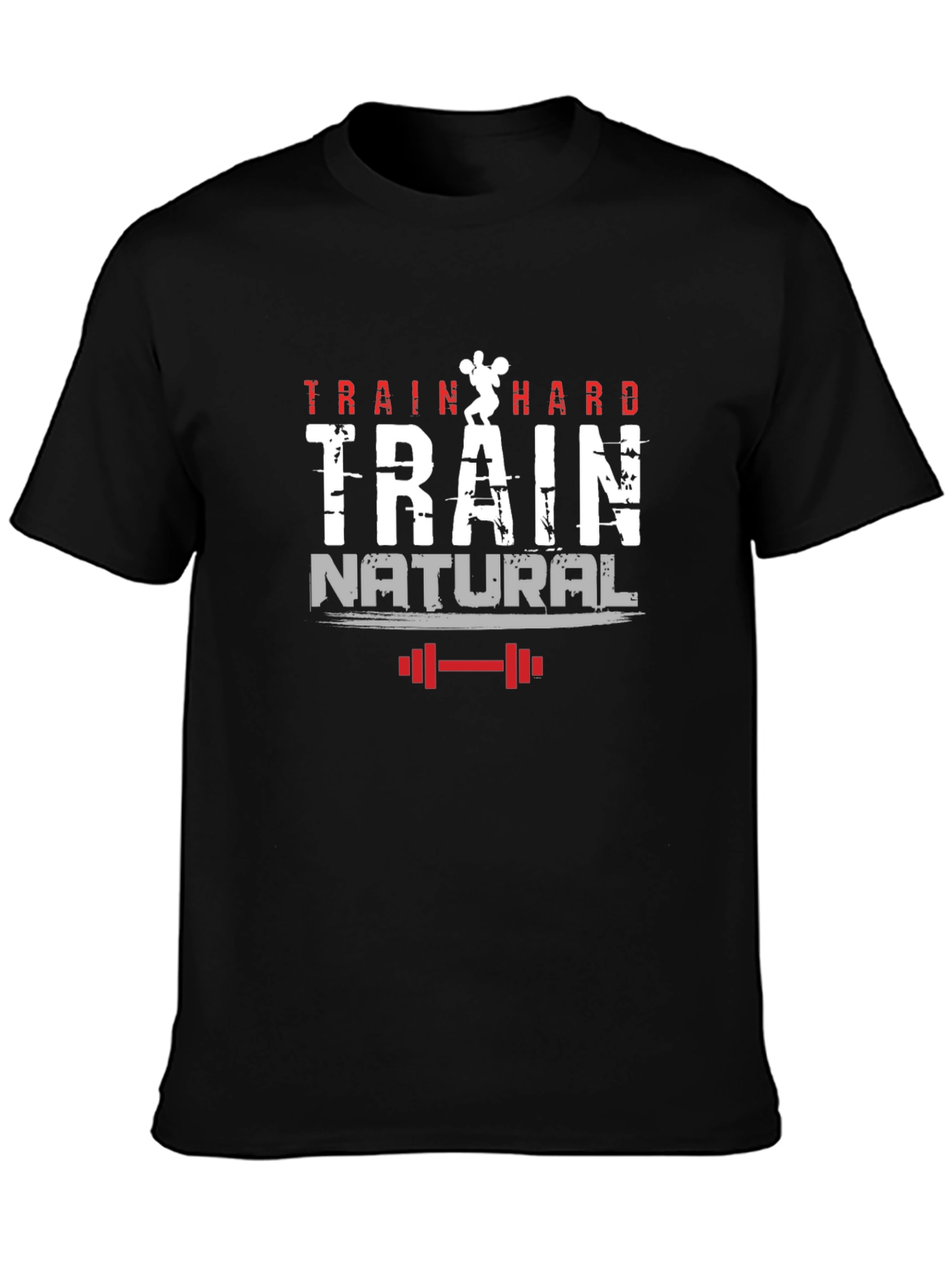 Train Hard Natural Graphic Tee - Black Gym Shirt