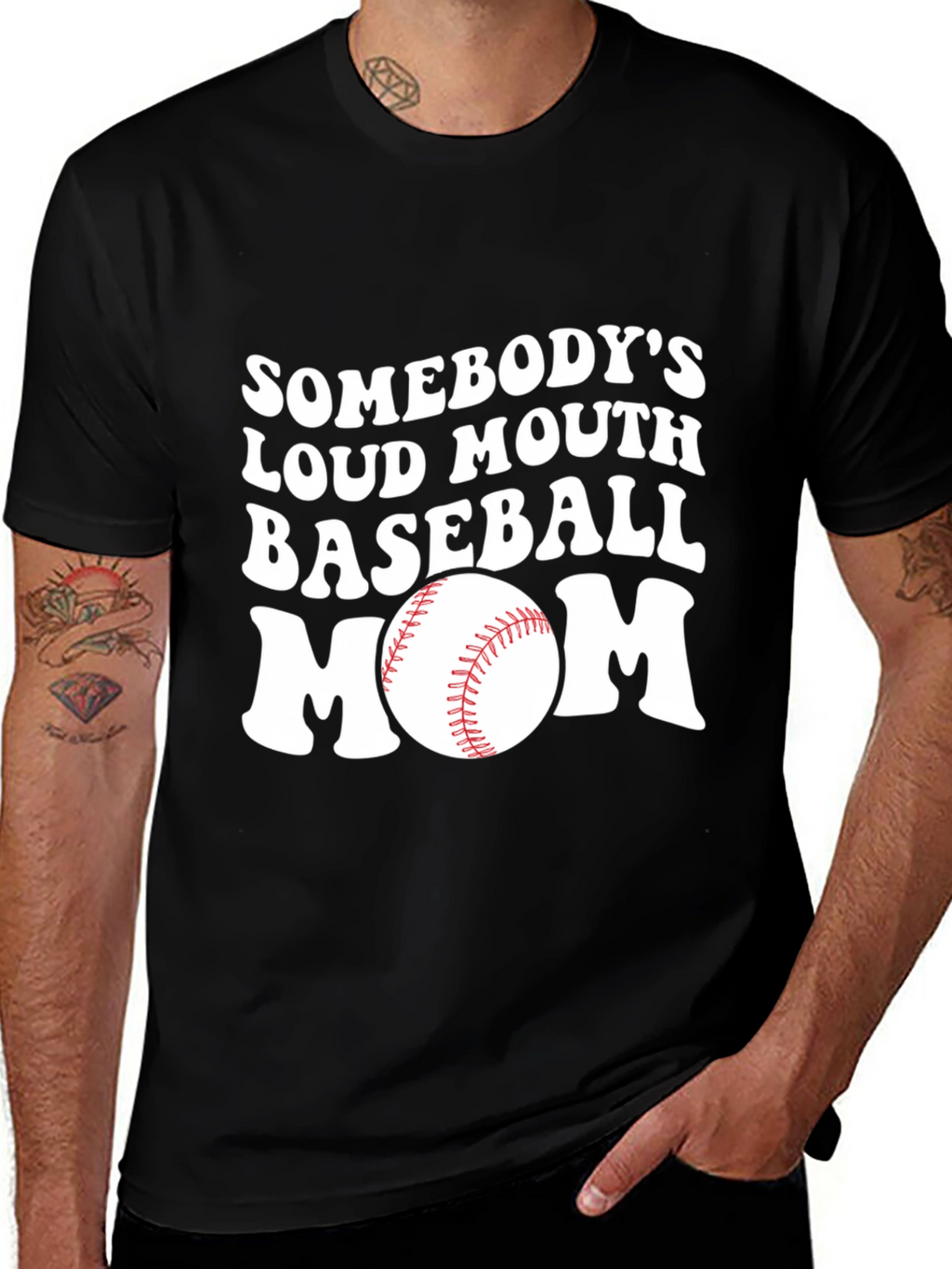 Loud Mouth Baseball Mom Graphic T-Shirt