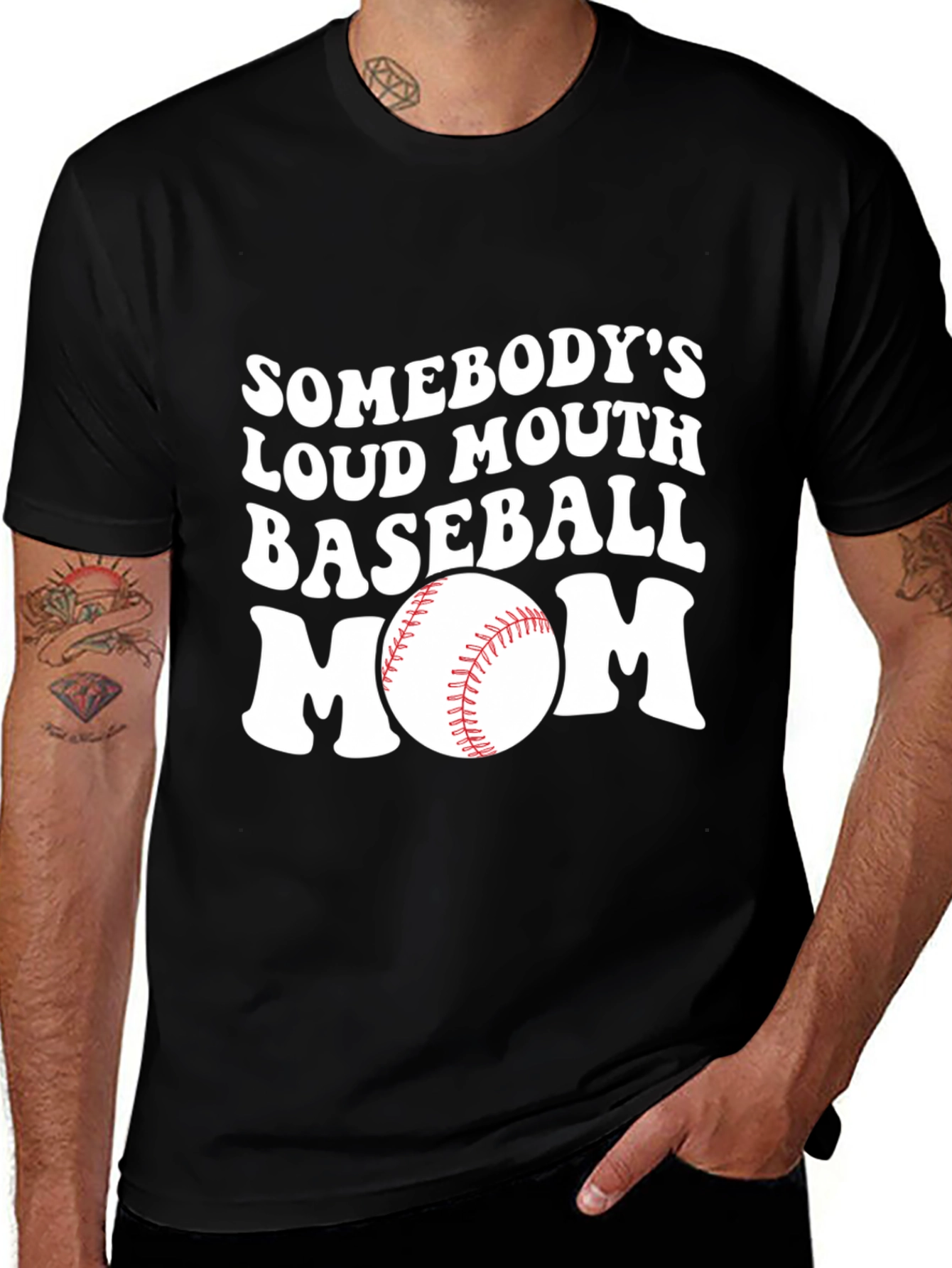 Loud Mouth Baseball Mom Graphic T-Shirt