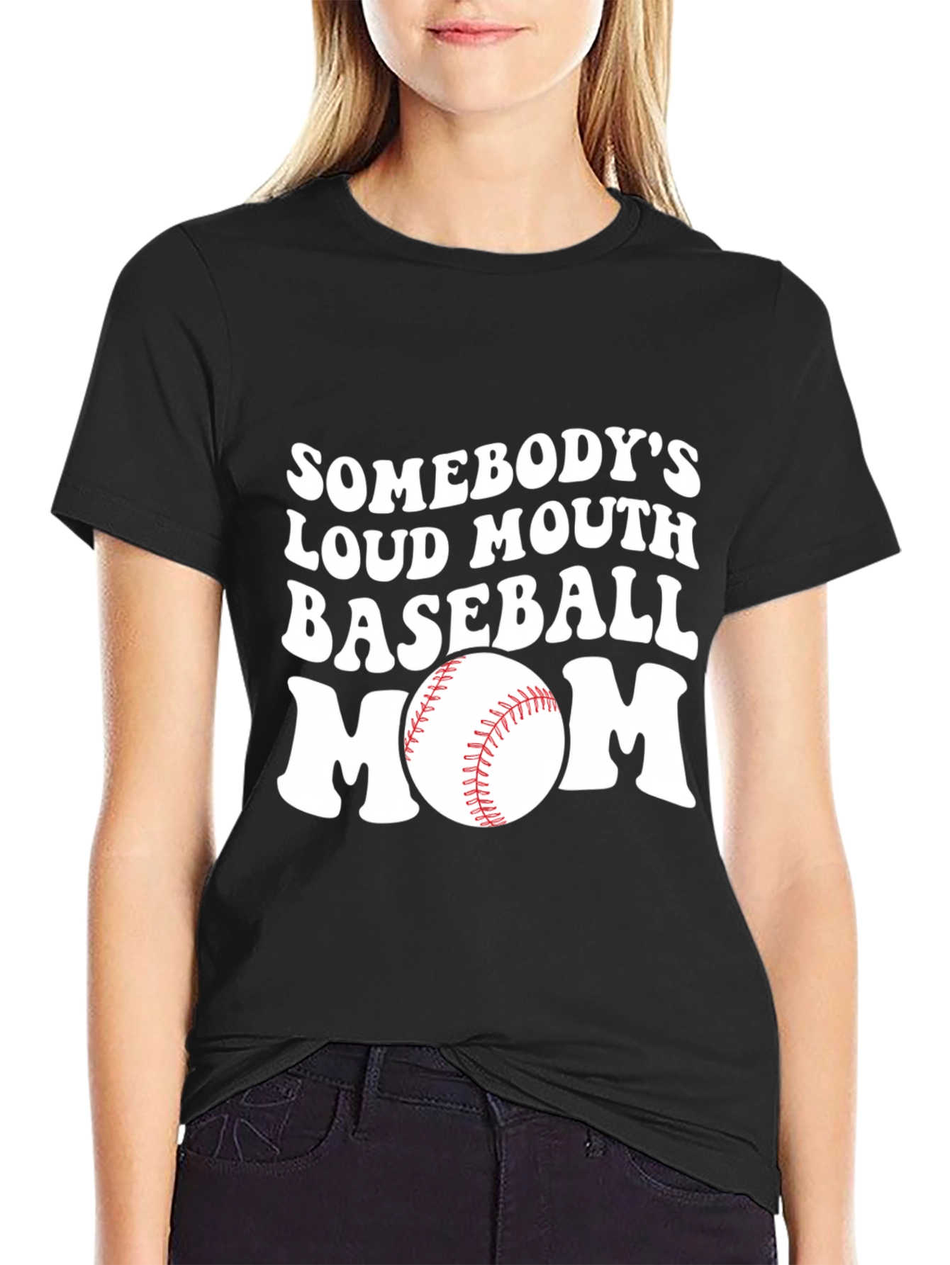 Loud Mouth Baseball Mom Graphic T-Shirt