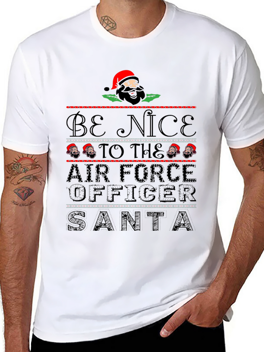 Be Nice to Air Force Officer Santa T-Shirt