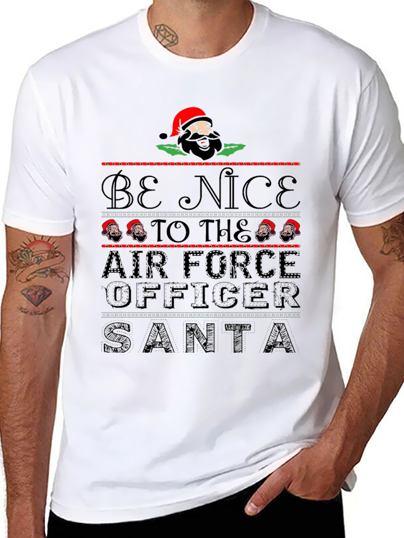 Be Nice to Air Force Officer Santa T-Shirt