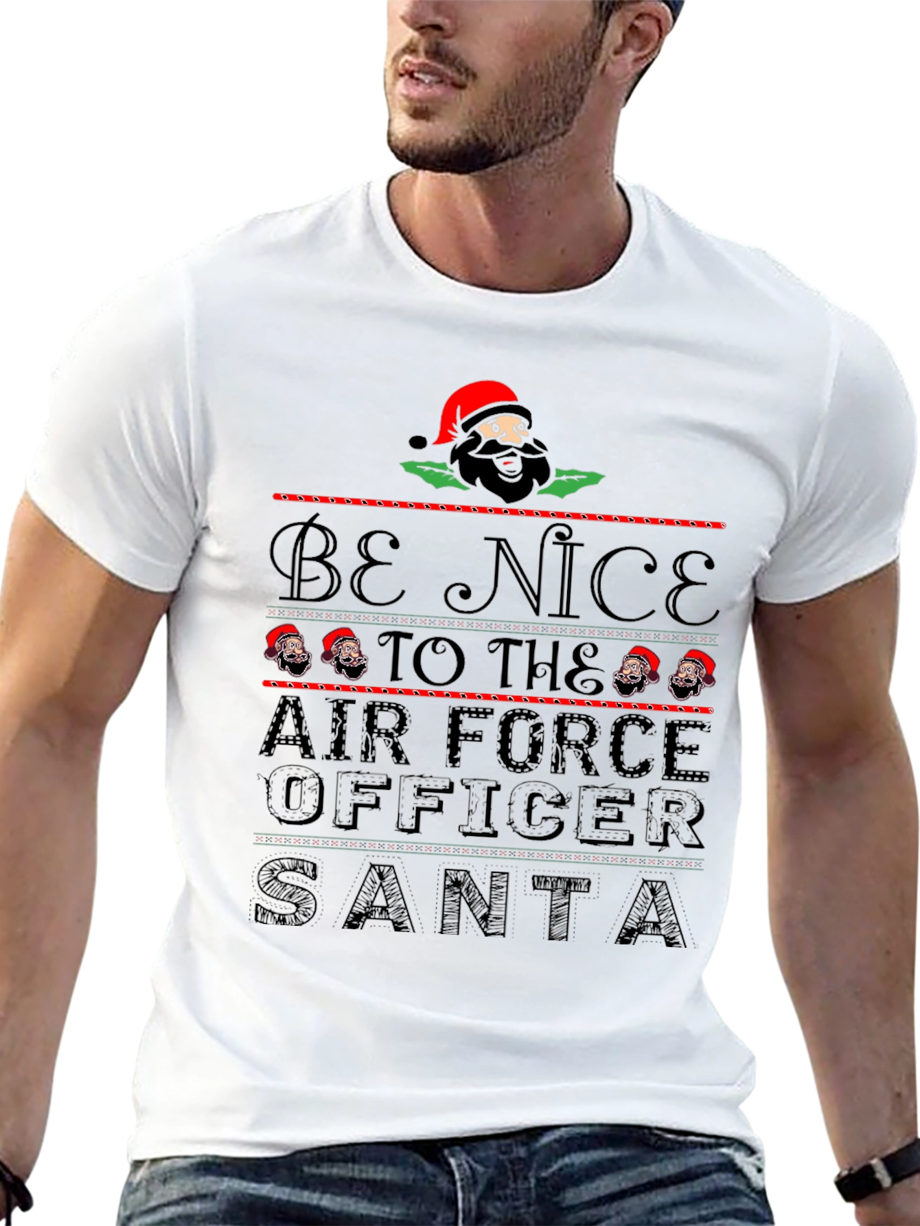 Be Nice to Air Force Officer Santa T-Shirt