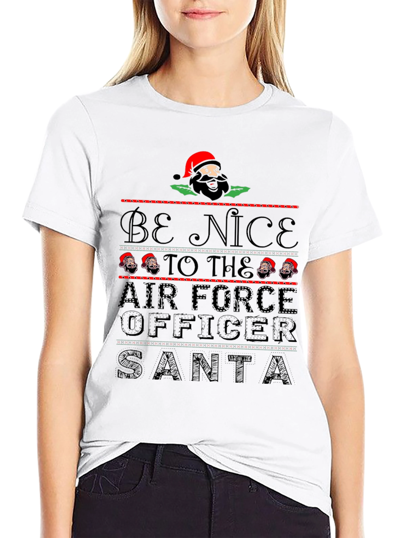 Be Nice to Air Force Officer Santa T-Shirt