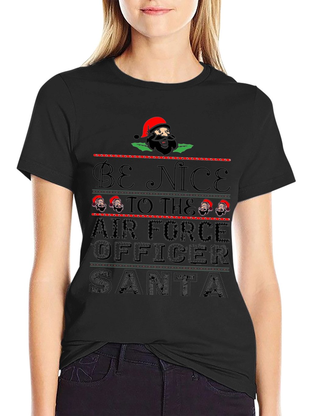 Be Nice to Air Force Officer Santa T-Shirt