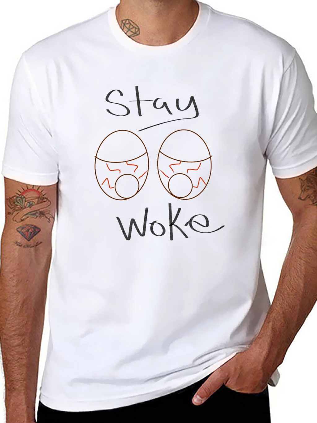 Stay Woke Graphic Tee - Mens Black T-Shirt