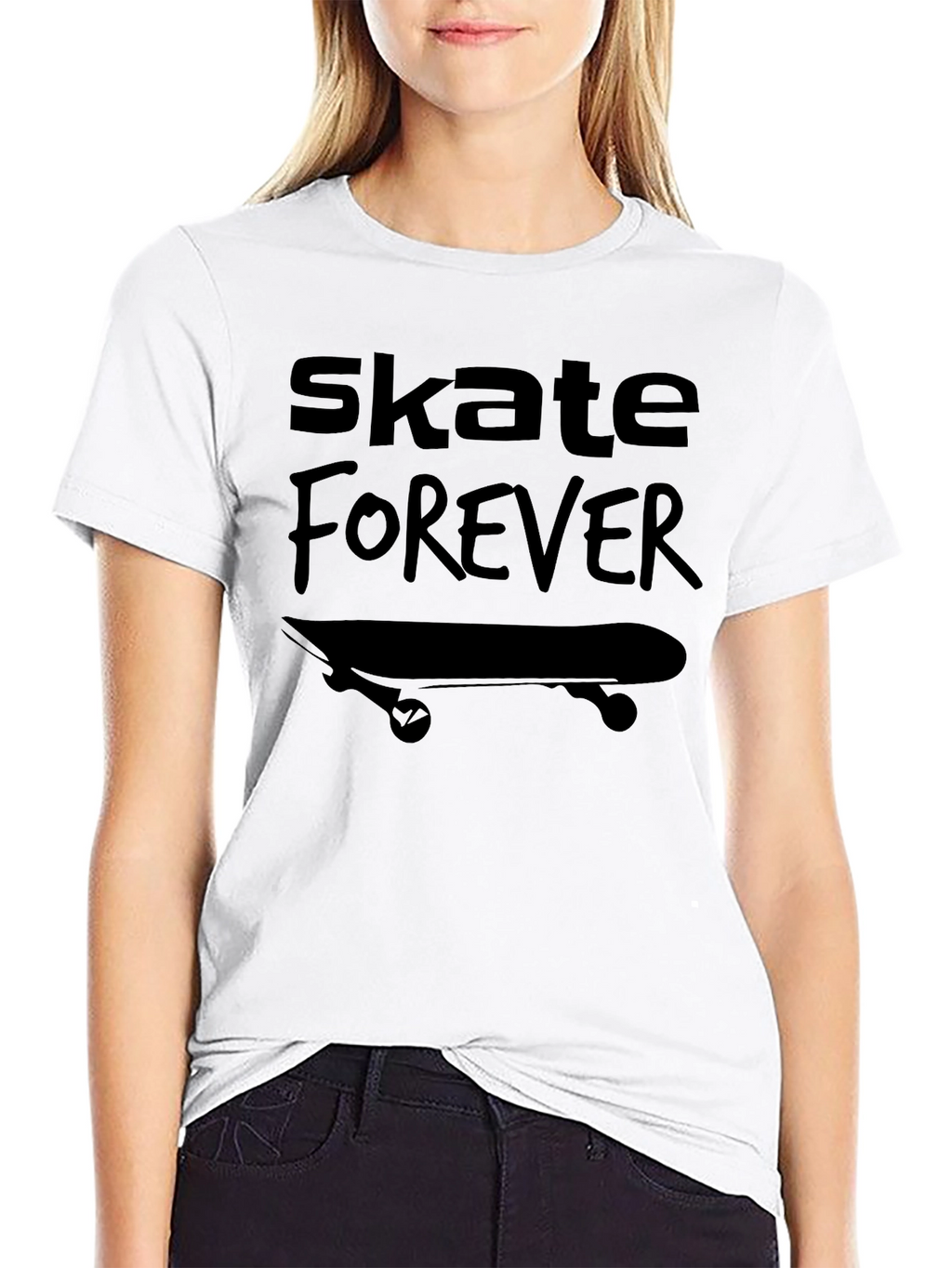 Skate Forever Graphic Tee - Black Cotton T-Shirt
