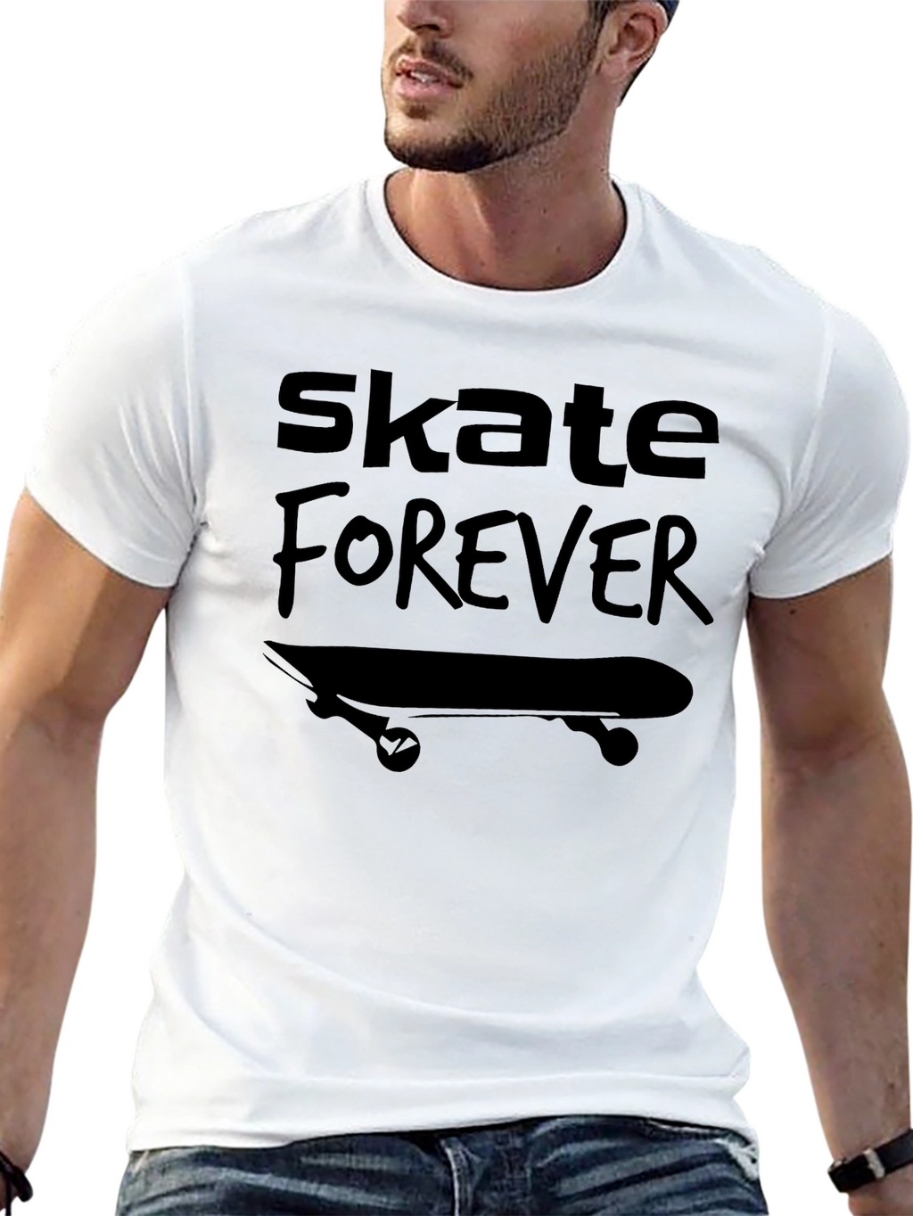Skate Forever Graphic Tee - Black Cotton T-Shirt