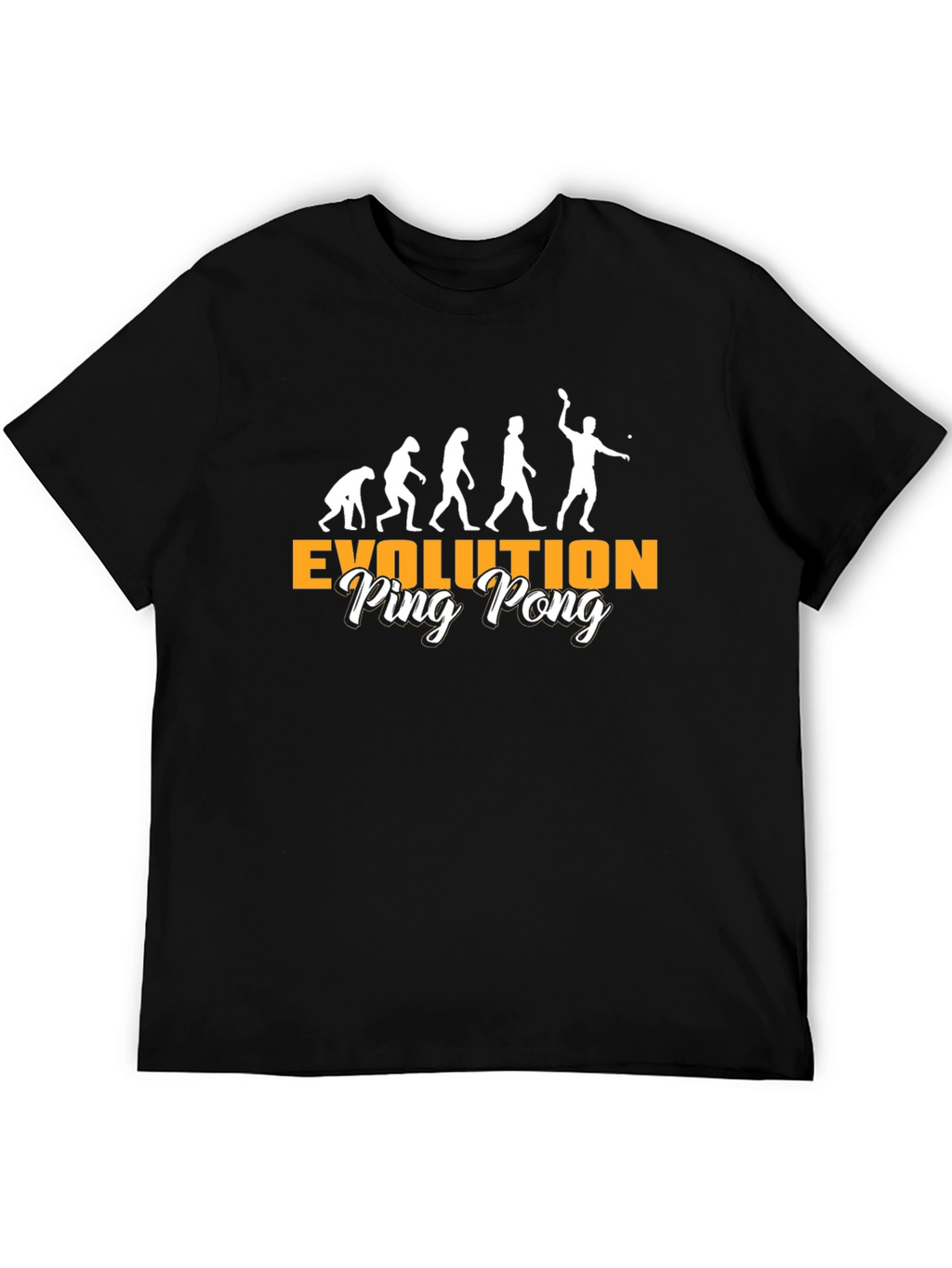 Evolution of Ping Pong Black T-Shirt