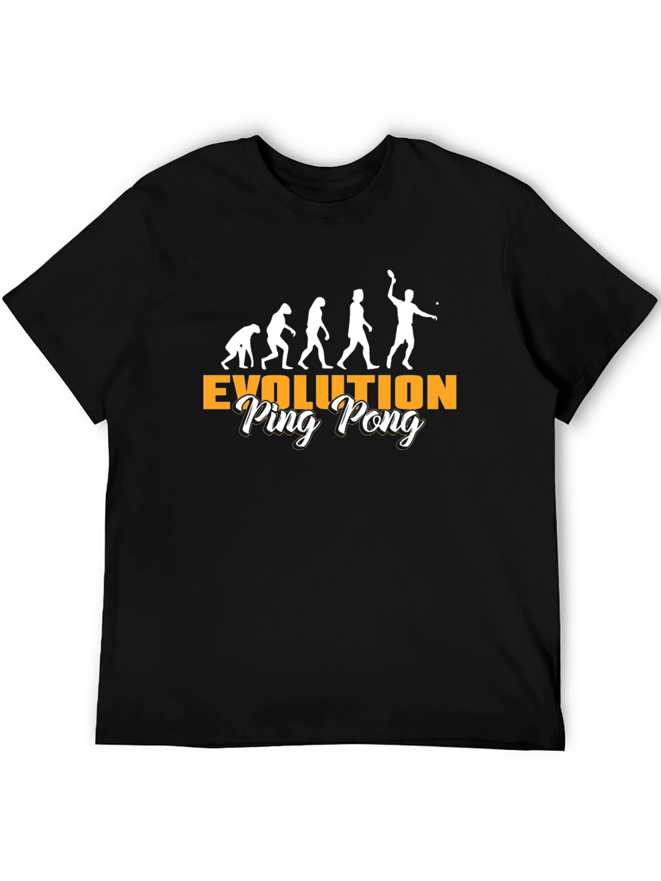 Evolution of Ping Pong Black T-Shirt