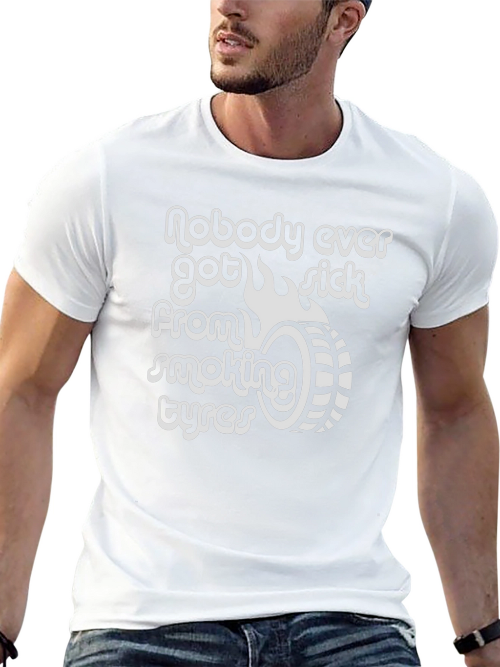 Smoking Tyres Graphic Tee - Black Cotton T-Shirt