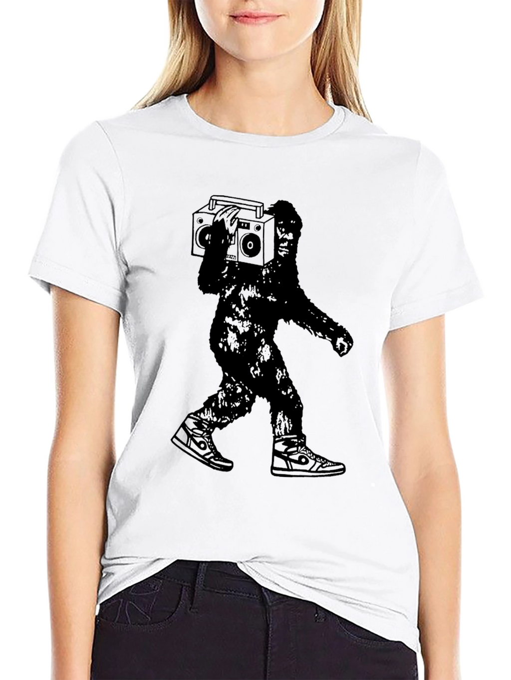 Sasquatch Boombox Graphic T-Shirt - Black