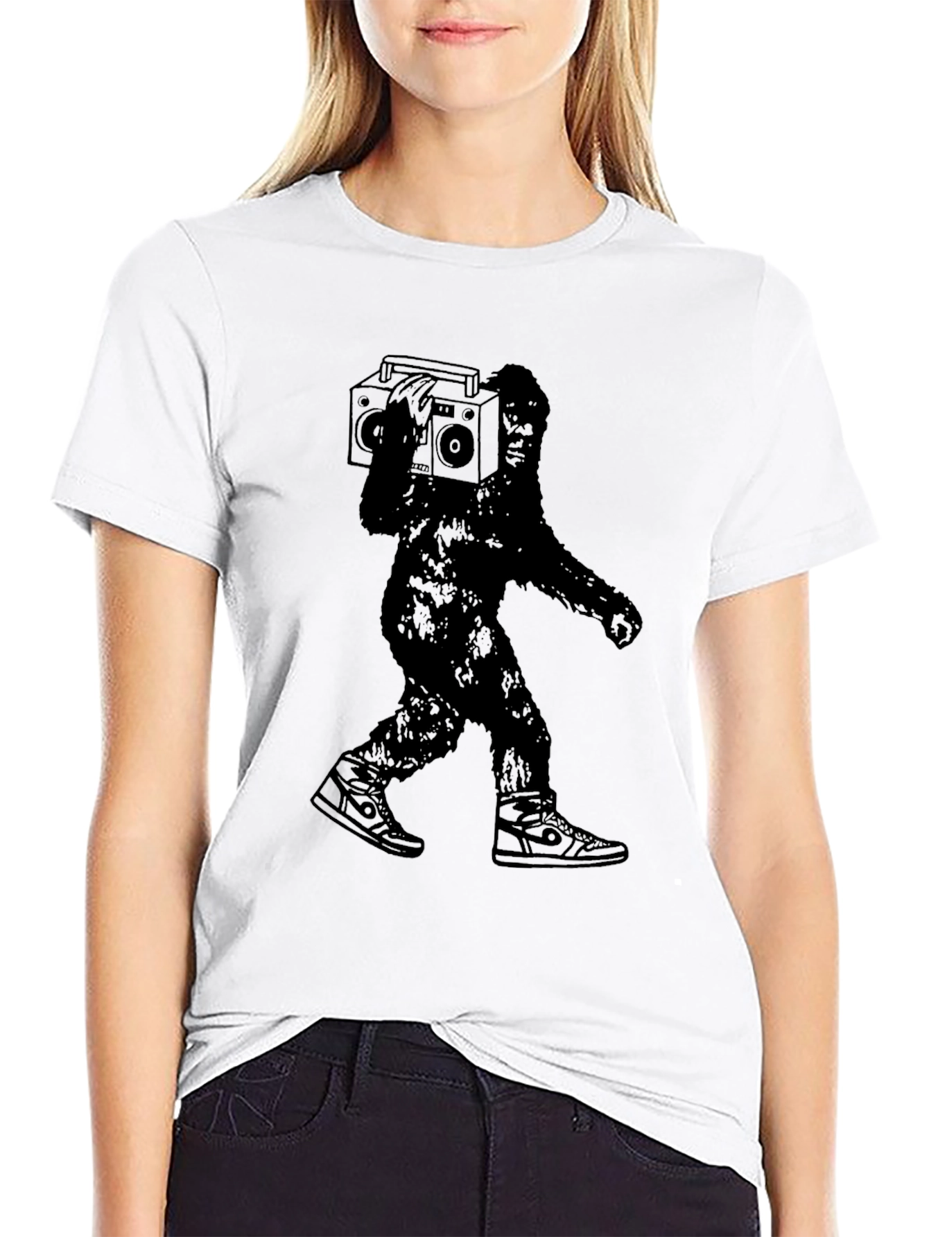 Sasquatch Boombox Graphic T-Shirt - Black