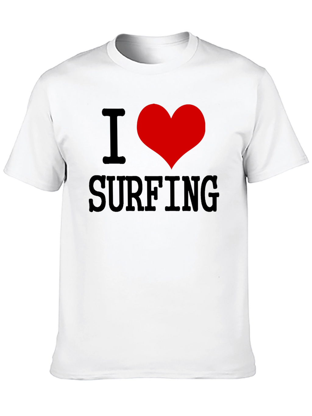 I Love Surfing Black Graphic Tee